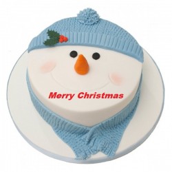 Snow Man Face Cake